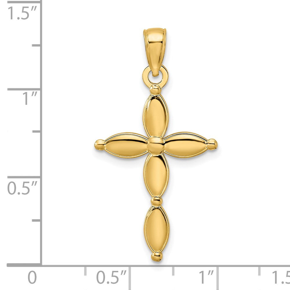 14k Yellow Gold Polished Fancy Cross Pendant