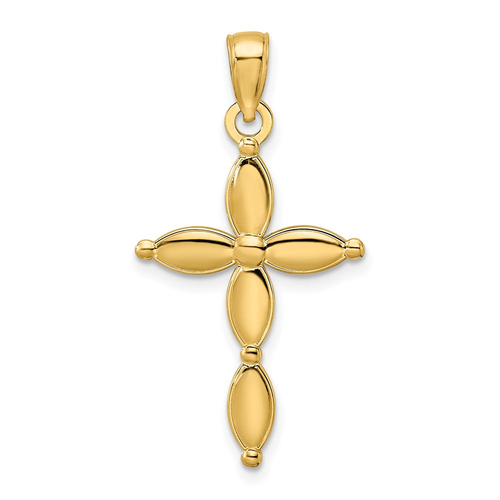 14k Yellow Gold Polished Fancy Cross Pendant