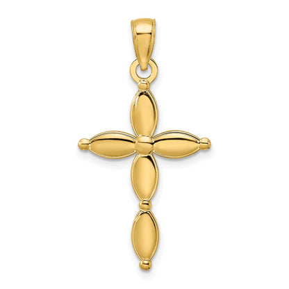 14k Yellow Gold Polished Fancy Cross Pendant