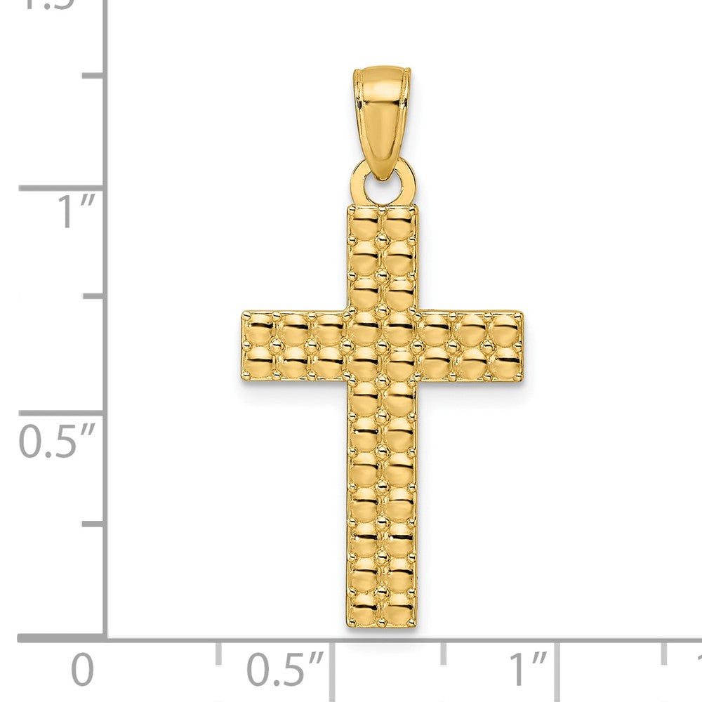 14k Yellow Gold Polished u0026 Textured Cross Pendant