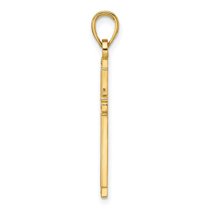 14k Yellow Gold Polished u0026 Textured Fancy Cross Pendant