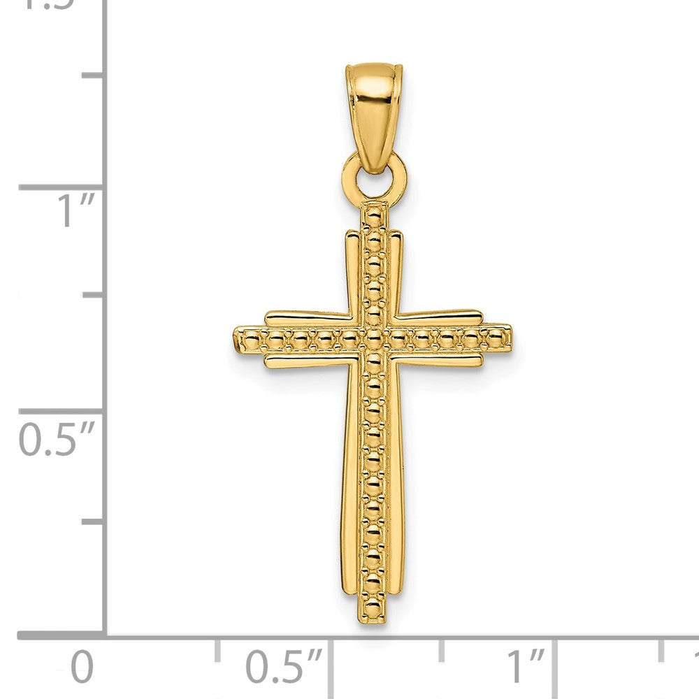 14k Yellow Gold Polished u0026 Textured Fancy Cross Pendant