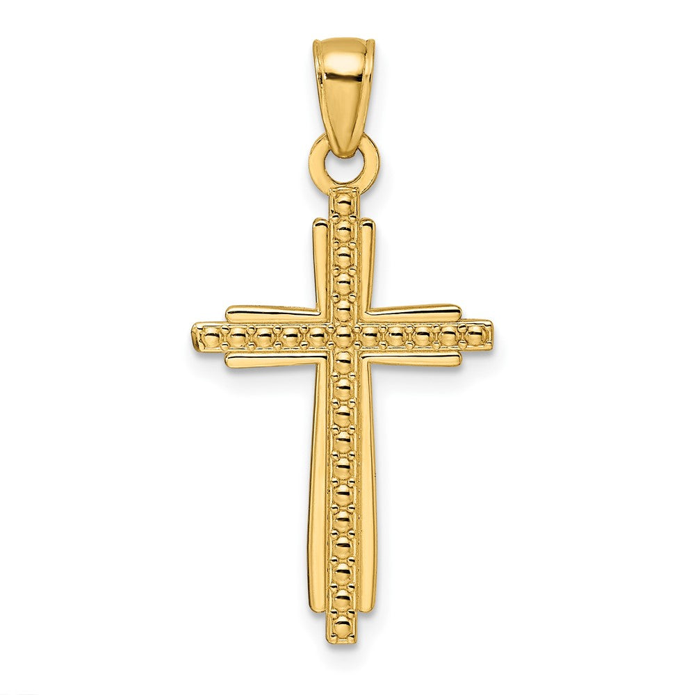 14k Yellow Gold Polished u0026 Textured Fancy Cross Pendant