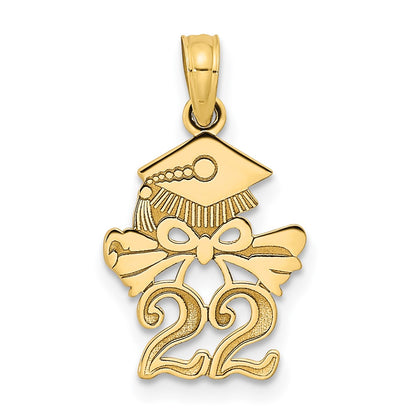 14k Yellow Gold Graduation Cap and Diploma - 2022 Charm