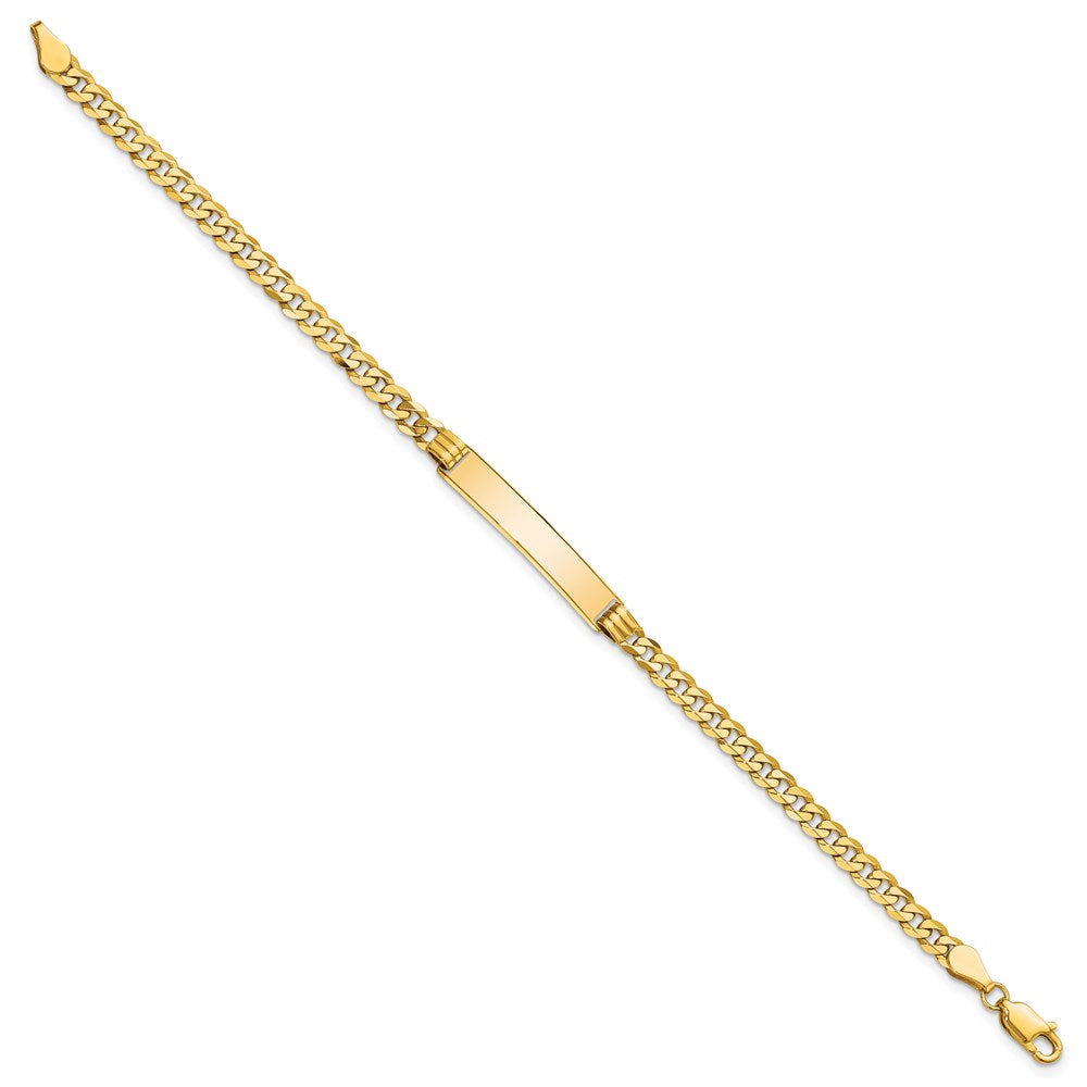 Solid 14K Yellow Gold Curb Link ID Bracelet
