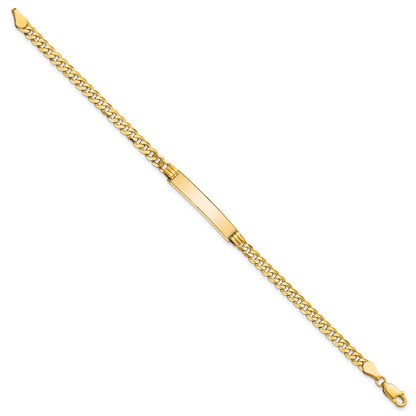 Solid 14K Yellow Gold Curb Link ID Bracelet