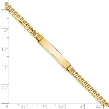 Solid 14K Yellow Gold Curb Link ID Bracelet
