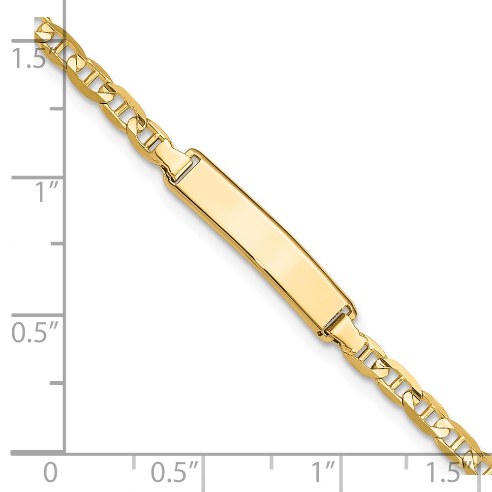 Solid 14K Yellow Gold Anchor Link ID Bracelet