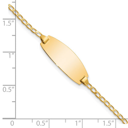 Solid 14K Yellow Gold Oval Curb ID Bracelet