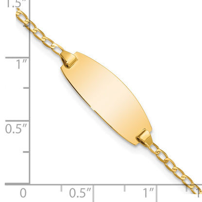 Solid 14K Yellow Gold Oval Curb ID Bracelet