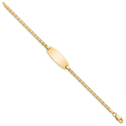 Solid 14K Yellow Gold Oval Anchor ID Bracelet