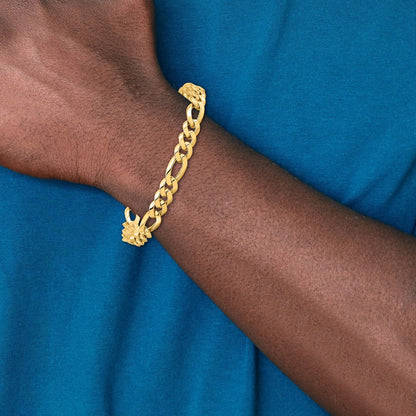 Solid 14K Yellow Gold 18 inch 5mm Hand Polished Fancy Link with Lobster Clasp Chain Necklace