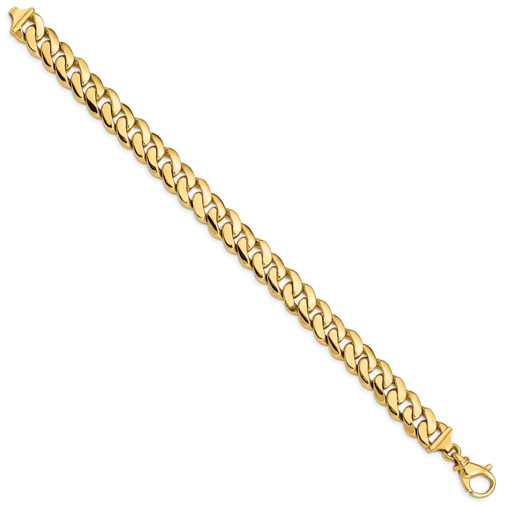 Solid 14K Two-tone Gold 8.5 inch 10.75mm Hand Polished Fancy Link with Fancy Lobster Clasp Bracelet