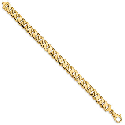Solid 14K Two-tone Gold 8.5 inch 10.75mm Hand Polished Fancy Link with Fancy Lobster Clasp Bracelet