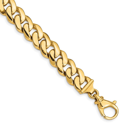 Solid 14K Two-tone Gold 22 inch 10.75mm Hand Polished Fancy Link with Fancy Lobster Clasp Chain Necklace
