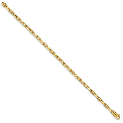Solid 14K Yellow Gold 7.25 inch 3.8mm Polished Fancy Link with Lobster Clasp Bracelet