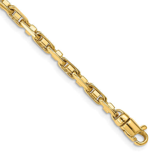 Solid 14K Yellow Gold 8.5 inch 3.8mm Polished Fancy Link with Lobster Clasp Bracelet