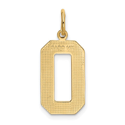 14k Yellow Gold Large Polished Number 0 Charm