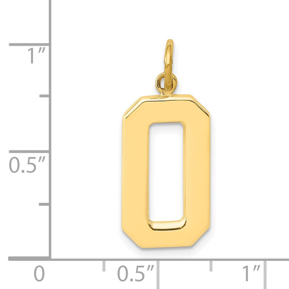 14k Yellow Gold Large Polished Number 0 Charm