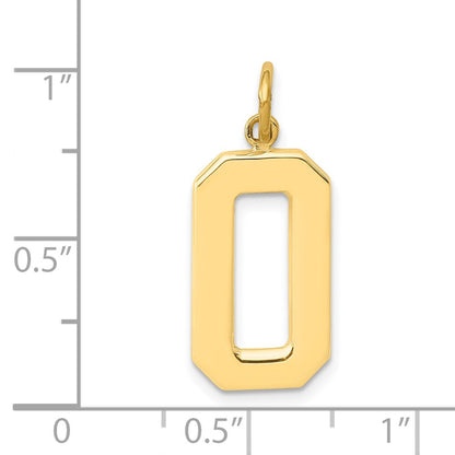 14k Yellow Gold Large Polished Number 0 Charm