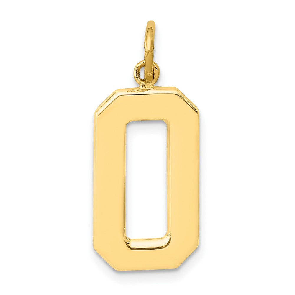 14k Yellow Gold Large Polished Number 0 Charm