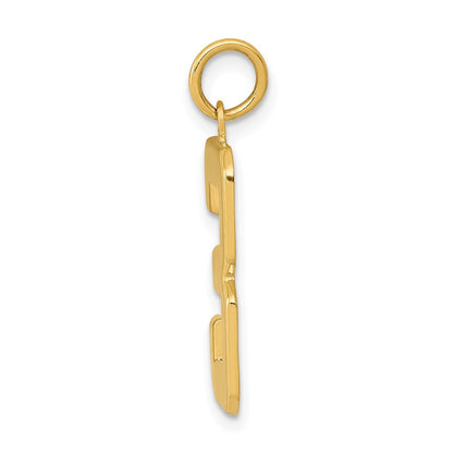 14k Yellow Gold Large Polished Number 3 Charm