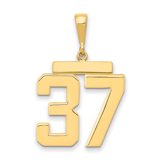 14k Yellow Gold Large Polished Number 37 Charm