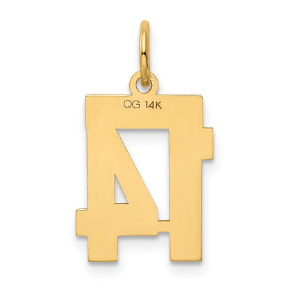 14k Yellow Gold Small Polished Number 14 Charm