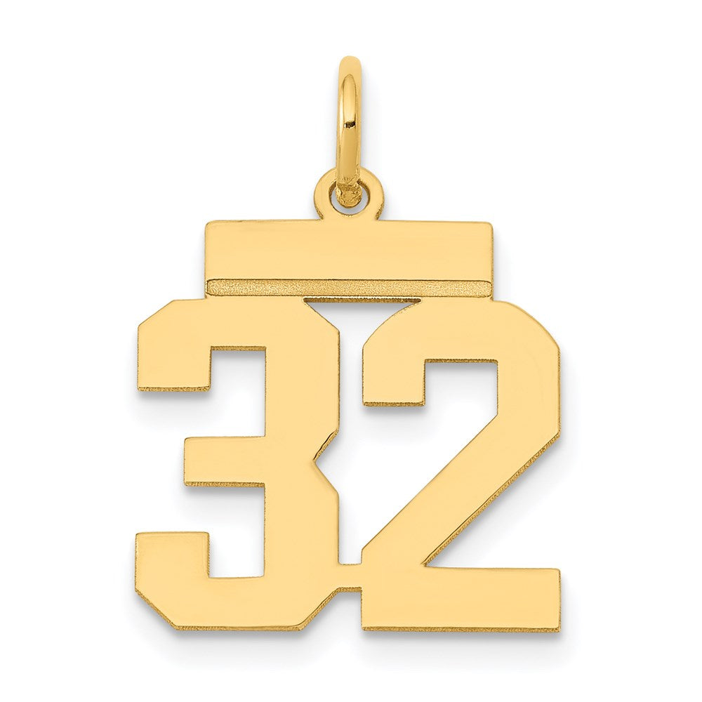 14k Yellow Gold Small Polished Number 32 Charm