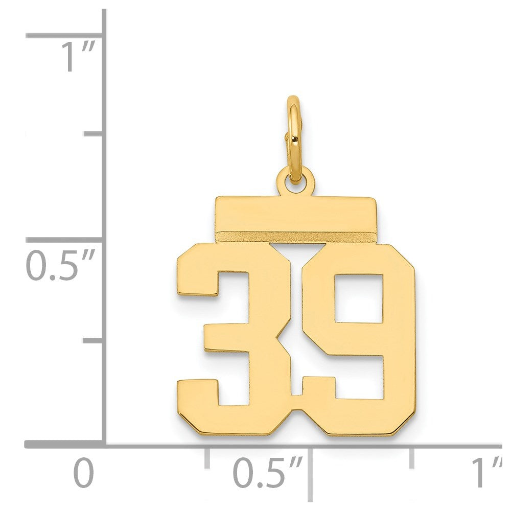 14k Yellow Gold Small Polished Number 39 Charm