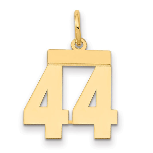 14k Yellow Gold Small Polished Number 44 Charm