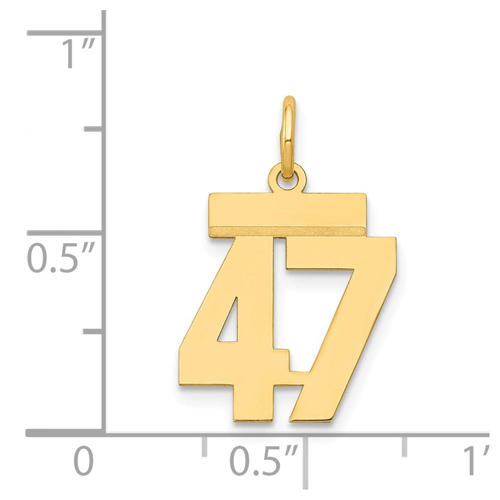14k Yellow Gold Small Polished Number 47 Charm