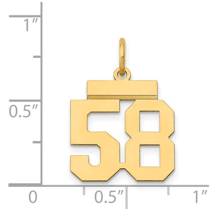 14k Yellow Gold Small Polished Number 58 Charm