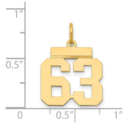 14k Yellow Gold Small Polished Number 63 Charm