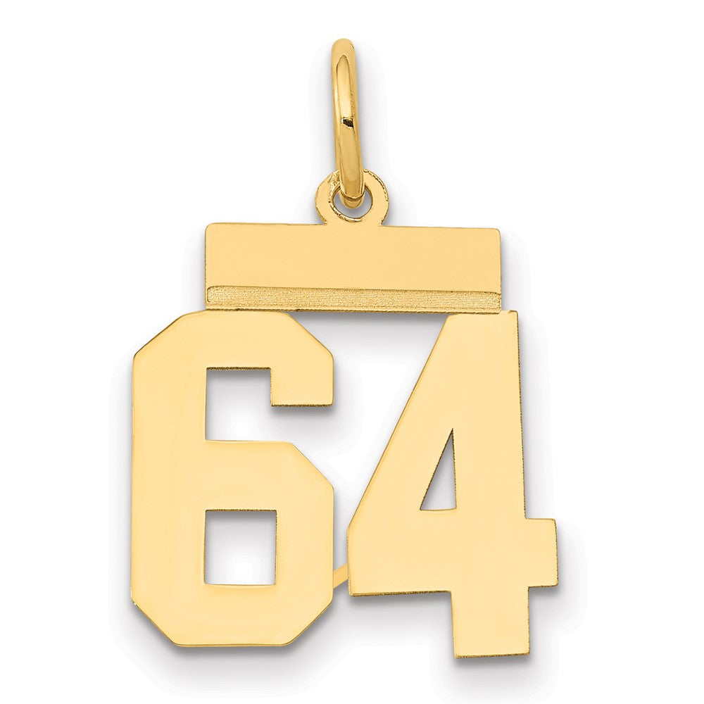 14k Yellow Gold Small Polished Number 64 Charm
