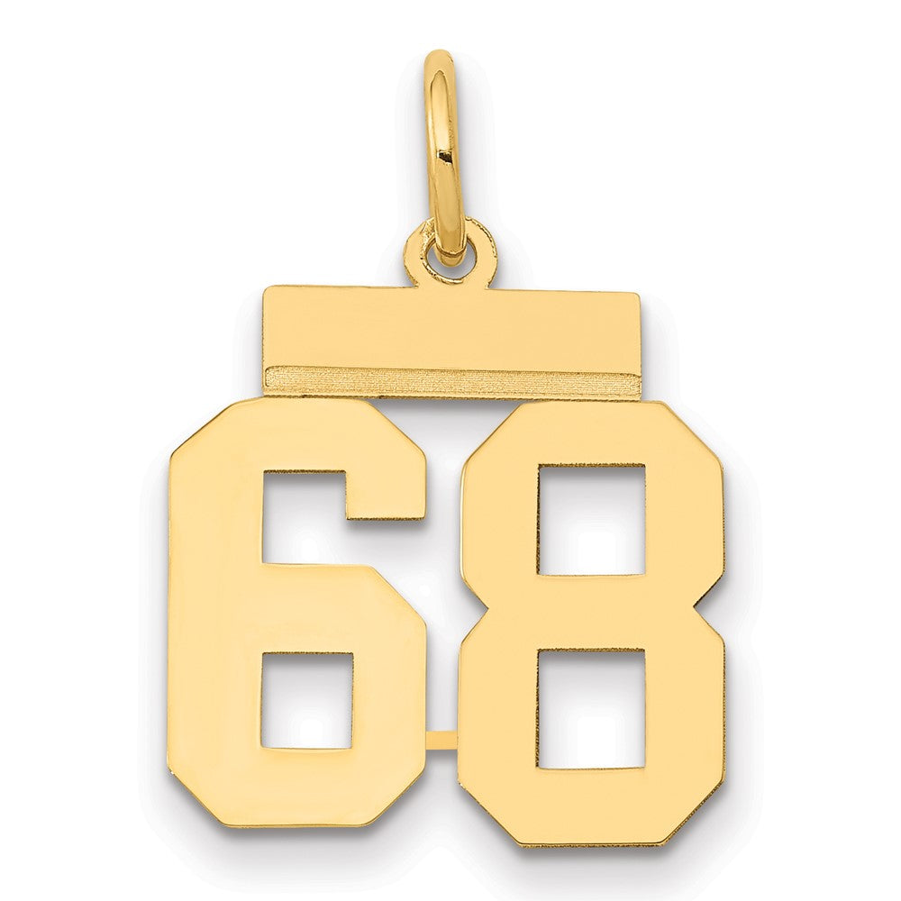 14k Yellow Gold Small Polished Number 68 Charm