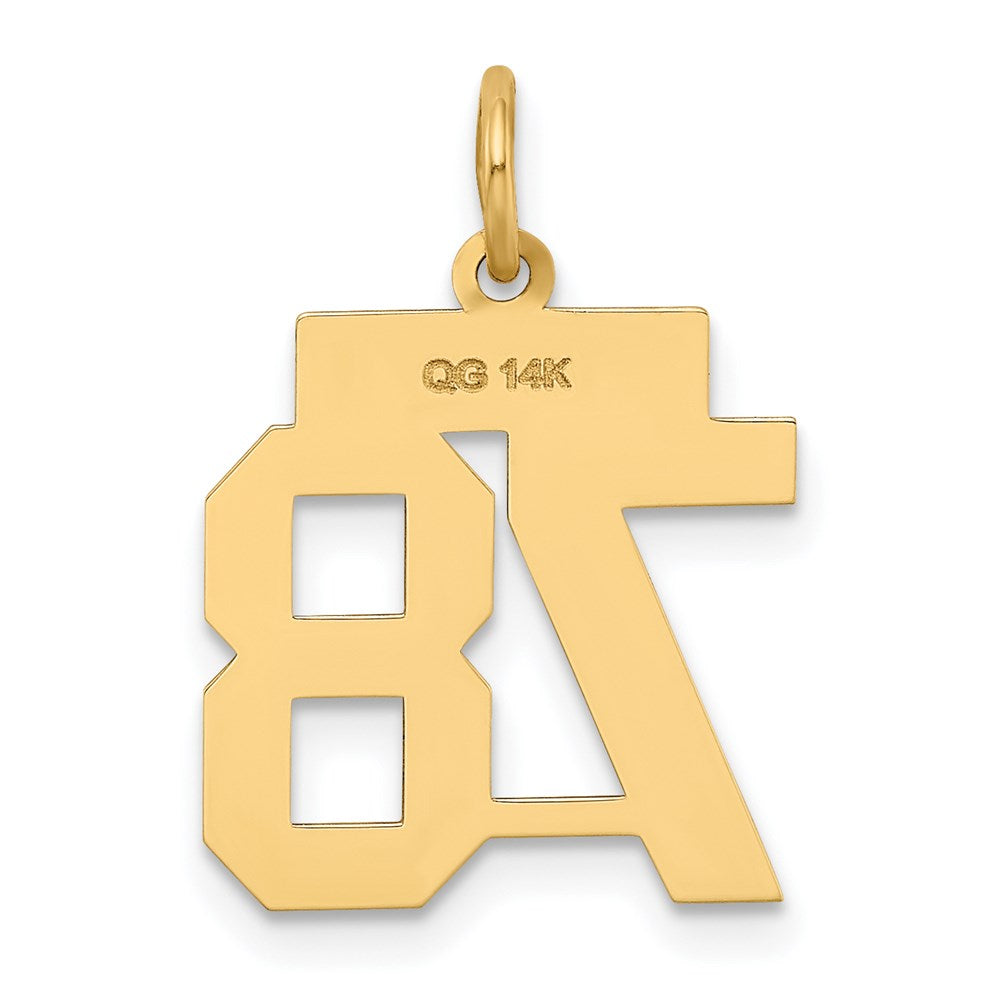 14k Yellow Gold Small Polished Number 78 Charm
