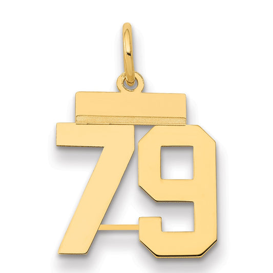 14k Yellow Gold Small Polished Number 79 Charm