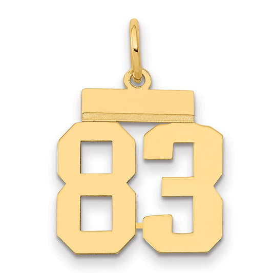 14k Yellow Gold Small Polished Number 83 Charm