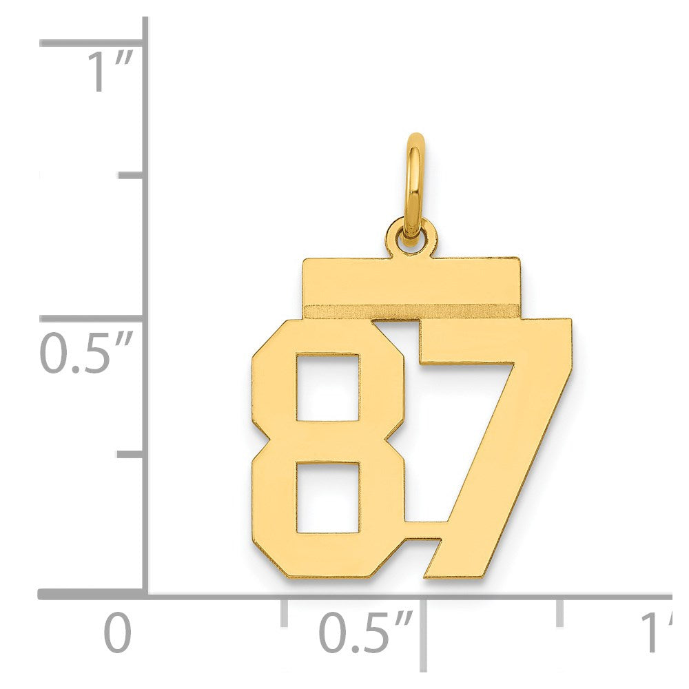 14k Yellow Gold Small Polished Number 87 Charm