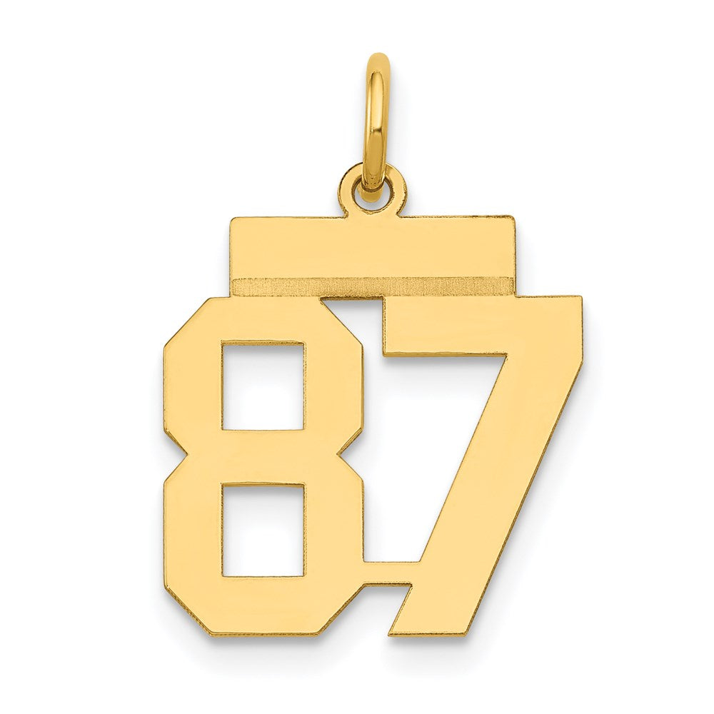 14k Yellow Gold Small Polished Number 87 Charm