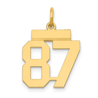 14k Yellow Gold Small Polished Number 87 Charm