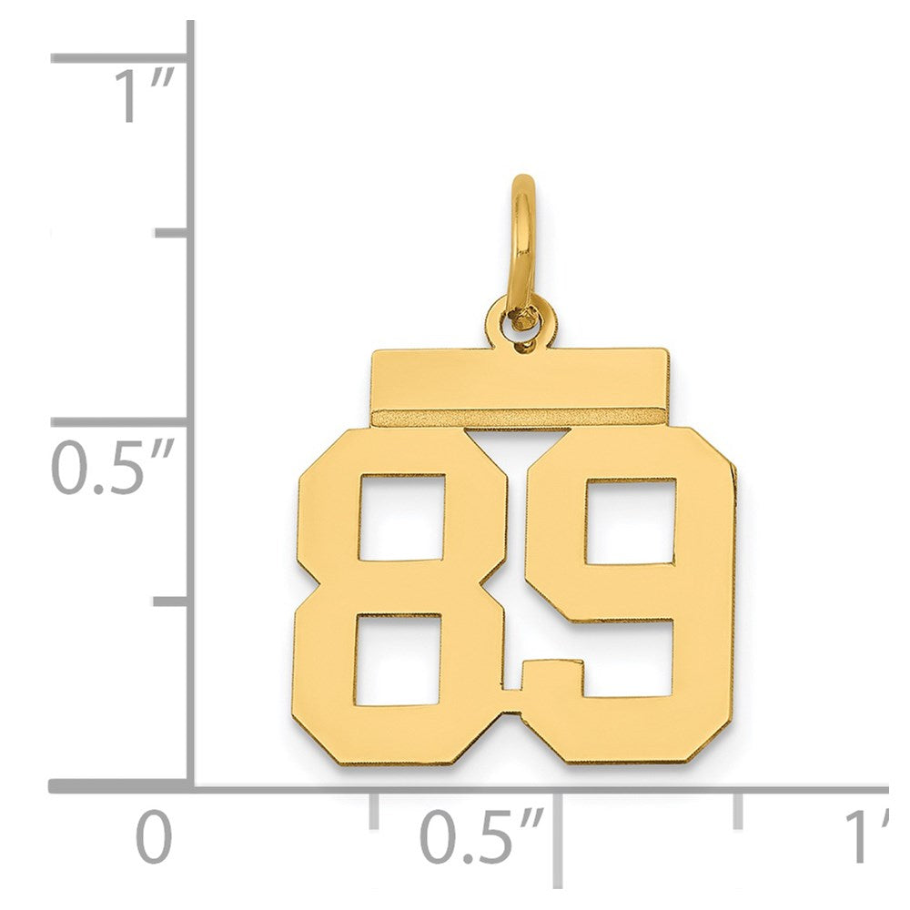 14k Yellow Gold Small Polished Number 89 Charm