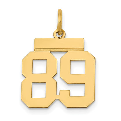 14k Yellow Gold Small Polished Number 89 Charm