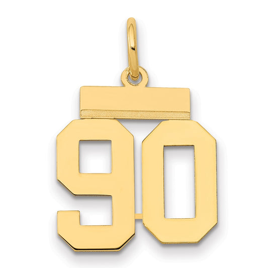 14k Yellow Gold Small Polished Number 90 Charm
