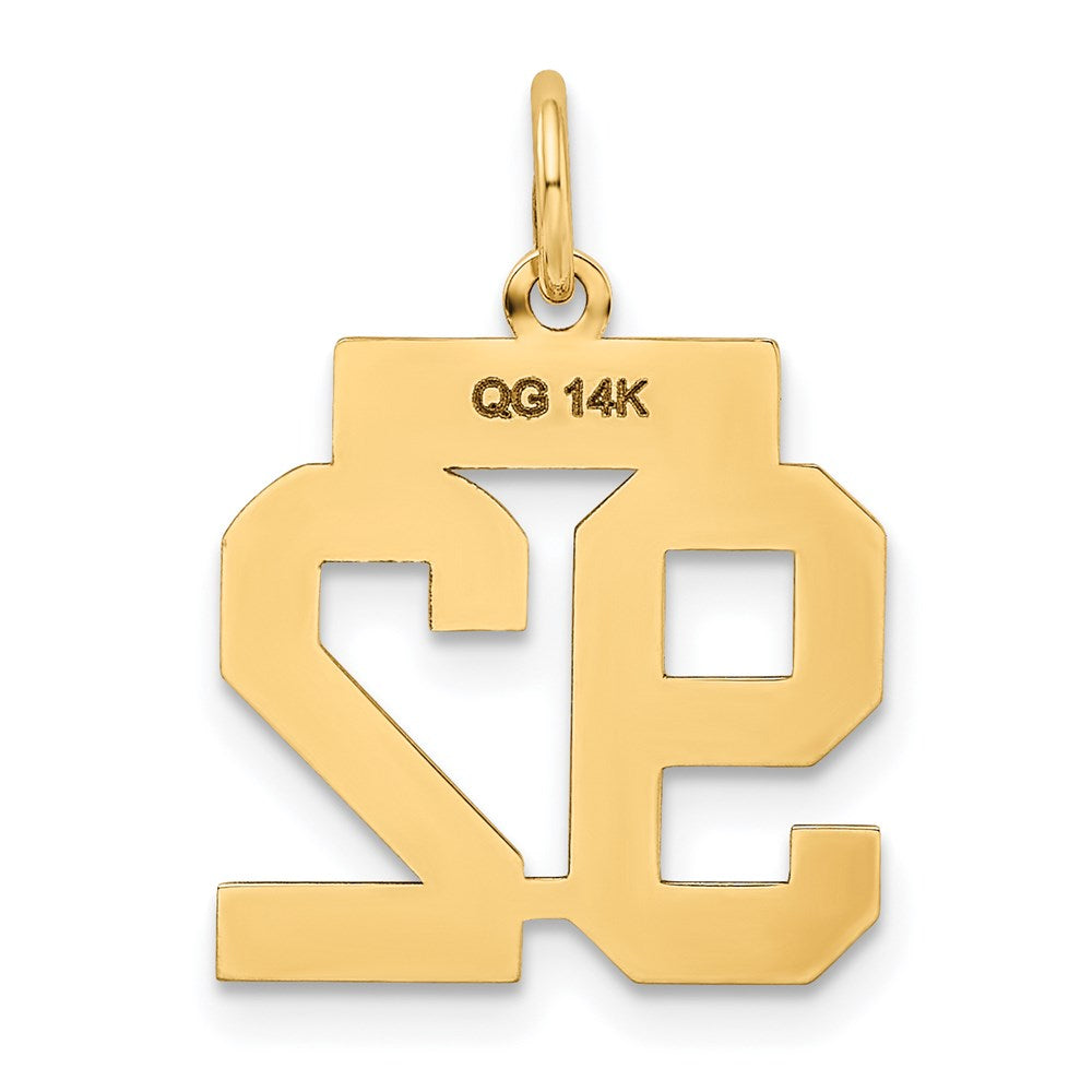 14k Yellow Gold Small Polished Number 92 Charm
