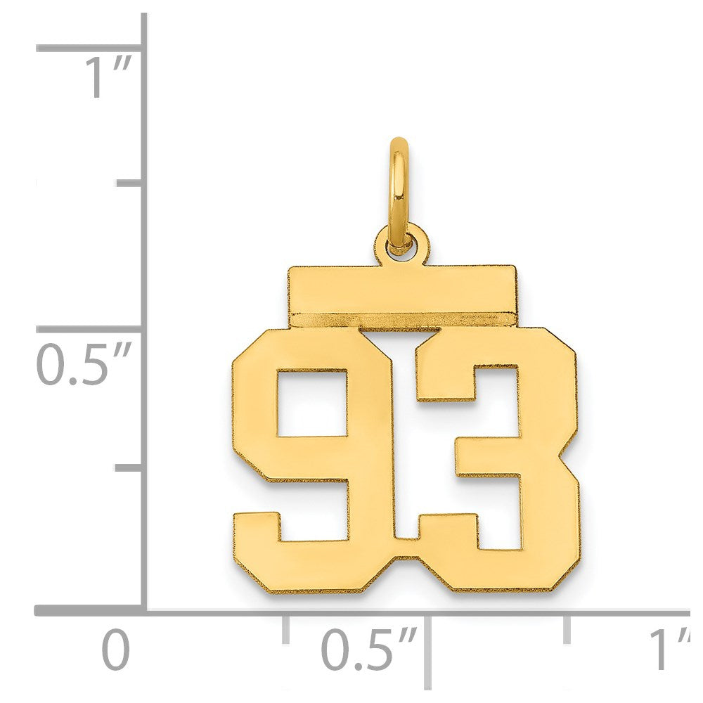 14k Yellow Gold Small Polished Number 93 Charm