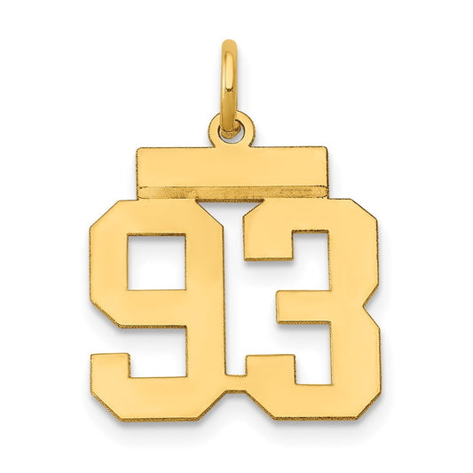 14k Yellow Gold Small Polished Number 93 Charm