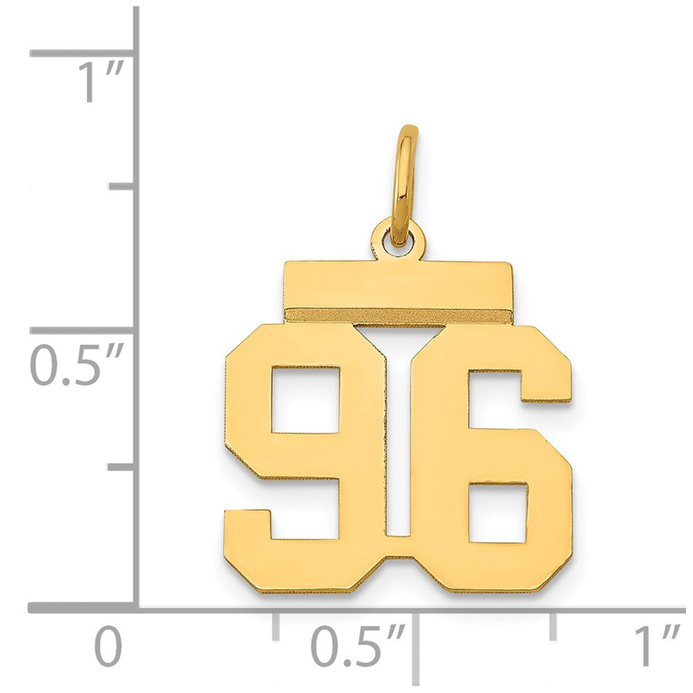 14k Yellow Gold Small Polished Number 96 Charm