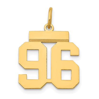 14k Yellow Gold Small Polished Number 96 Charm